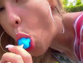 Sexy Body Paint On A Curvy Outdoor Fuck Slut